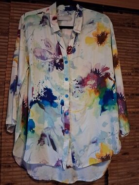 JAMS WORLD *RARE* HEAVENLY FLORAL PRINT RAYON BUTTON DOWN SHIRT